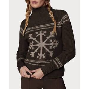 NEW ALP N ROCK alora mock neck ski sweater in coffee